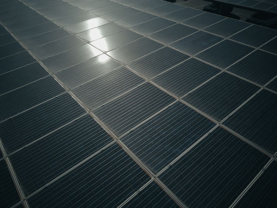 Photovoltaic solar panels illustrating renewable energy applications
